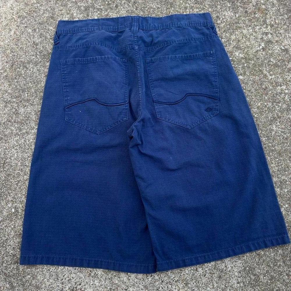 Vintage 2000s Enyce Denim Jorts Y2K Baggy Wide Leg Workwear Navy 34 (g4b)